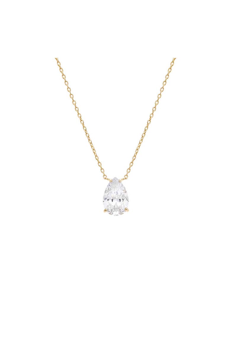 CZ Pear Shape Pendant Necklace, Main, color, Gold - 12 MM