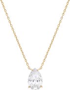 BY ADINA EDEN CZ Pear Shape Pendant Necklace