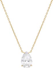 BY ADINA EDEN CZ Pear Shape Pendant Necklace