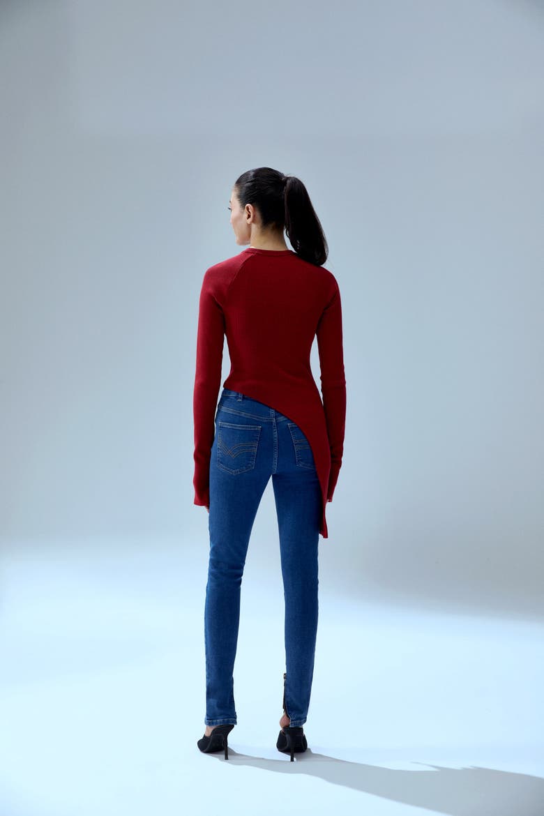 Your *Itch 2 Tones Rib Long Sleeve Top, Alternate, color, Red