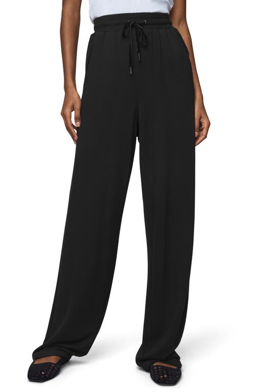 Splendid Tie Waist Wide Leg Sweatpants In Black