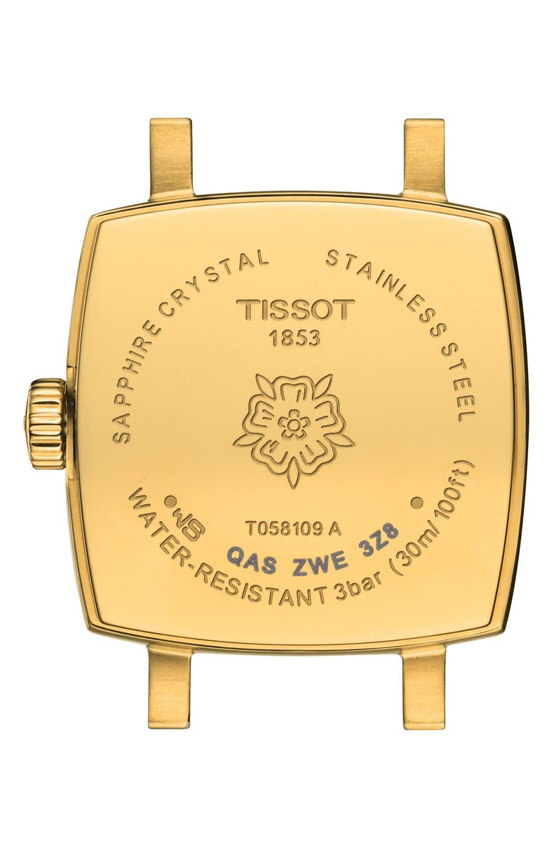 Tissot Lovely Summer Leather Strap Square Watch & Interchangeable Straps Set, 20mm, Alternate, color, Silver