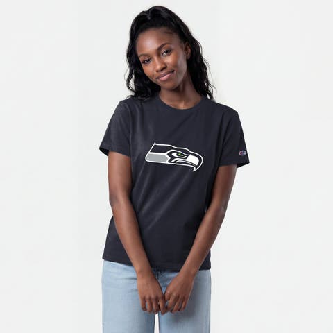 Women's Champion Navy Seattle Seahawks Logo T-Shirt