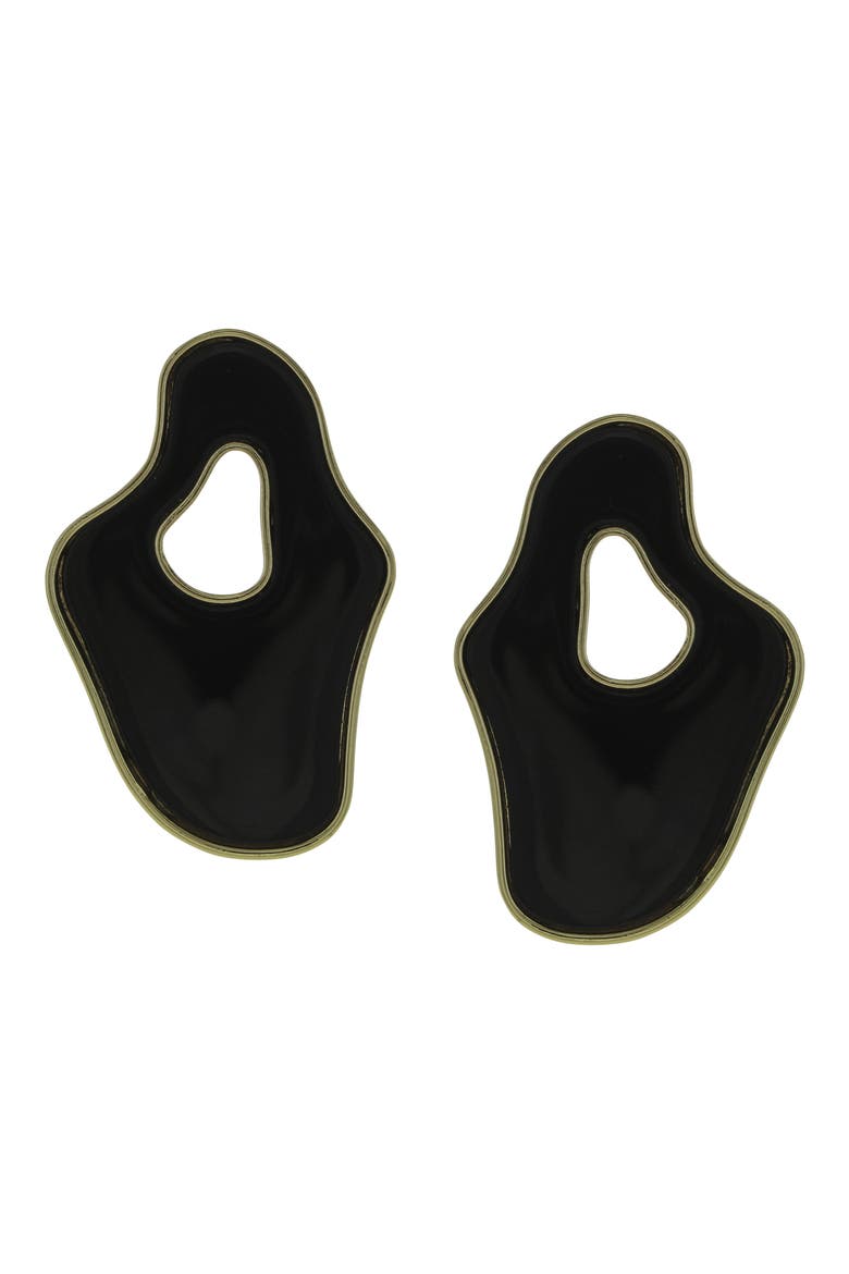 Helia Abstract Earrings, Main, color, GOLD / BLACK