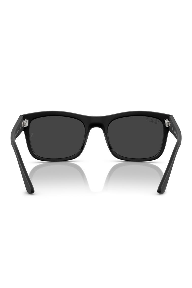 56mm Polarized Square Sunglasses, Alternate, color, MATTE BLACK / POLAR BLACK