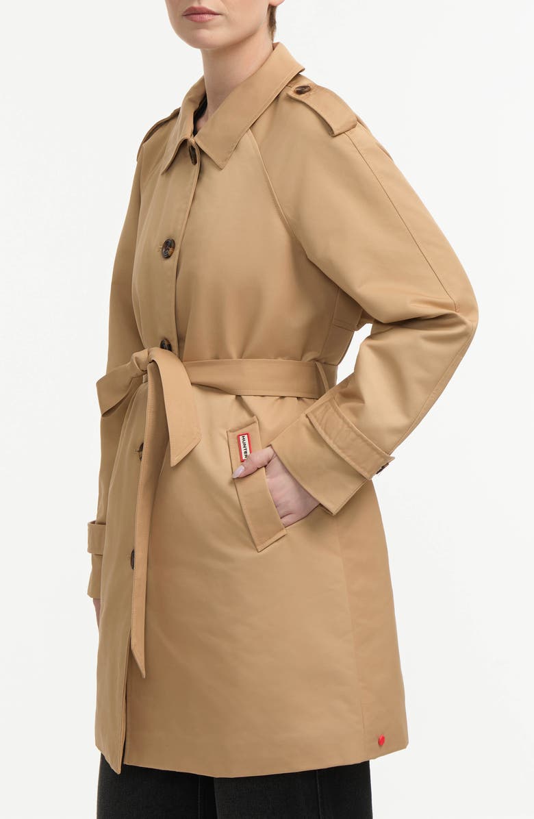 Hunter Stacy Water Resistant Gabardine Trench Coat, Alternate, color, Classic Camel