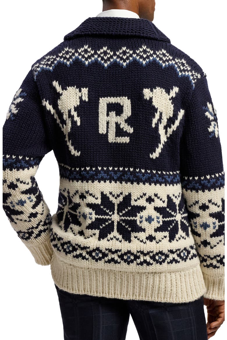 Broomball Fair Isle Wool & Cashmere Zip Cardigan, Alternate, color, CLASSIC CHAIRMAN NAVY/ CREAM