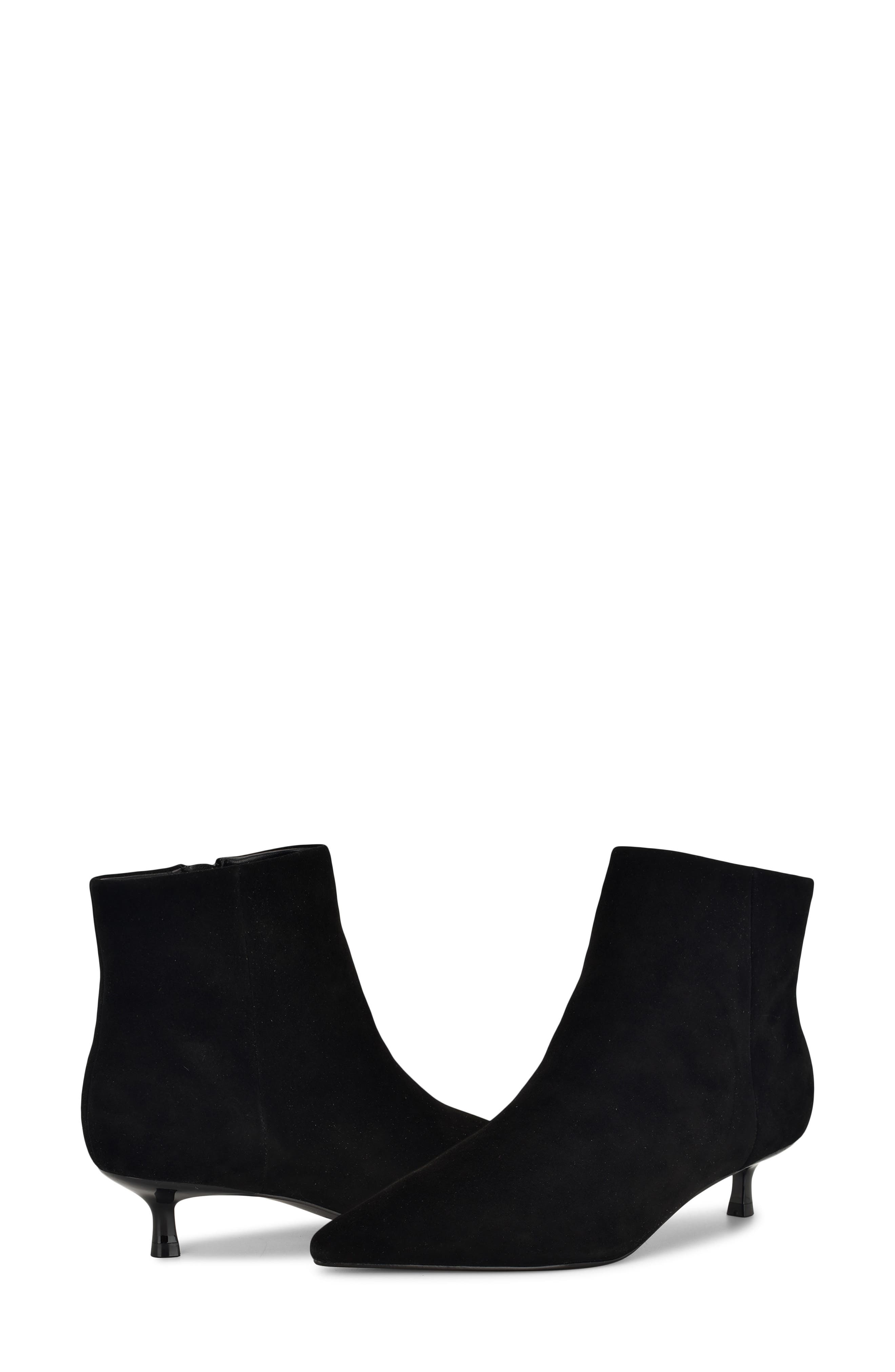 Nine West Turrel Pointed Toe Kitten Heel Bootie, Alternate, color, Black