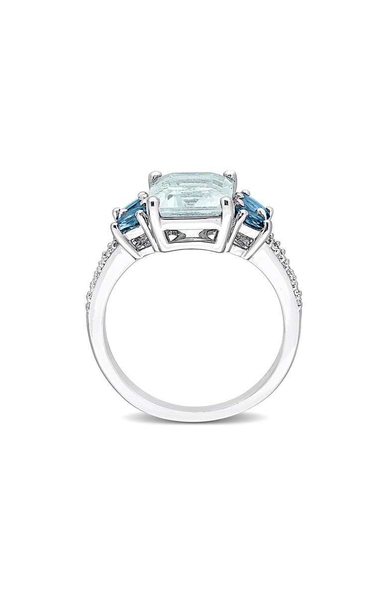 DELMAR Aquamarine, London Blue Topaz & Diamond Ring, Alternate, color, Blue