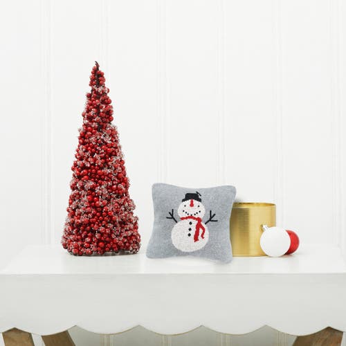 C & F Home C&f Home Winter Snowman Knitted Small/petite Accent Pillow, 10" X 10" Christmas In Gray