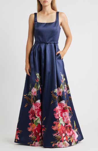 Julia Jordan Belted Mikado Ballgown