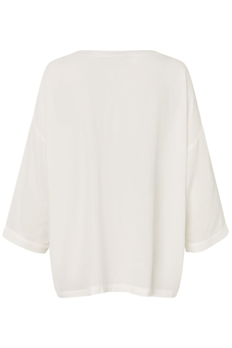 Mabecca Round Neck Draped Blouse, Alternate, color, Cream