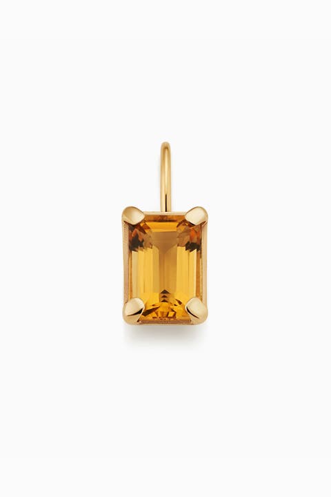 14K Gold Date Me Birthstone Pendant Charm