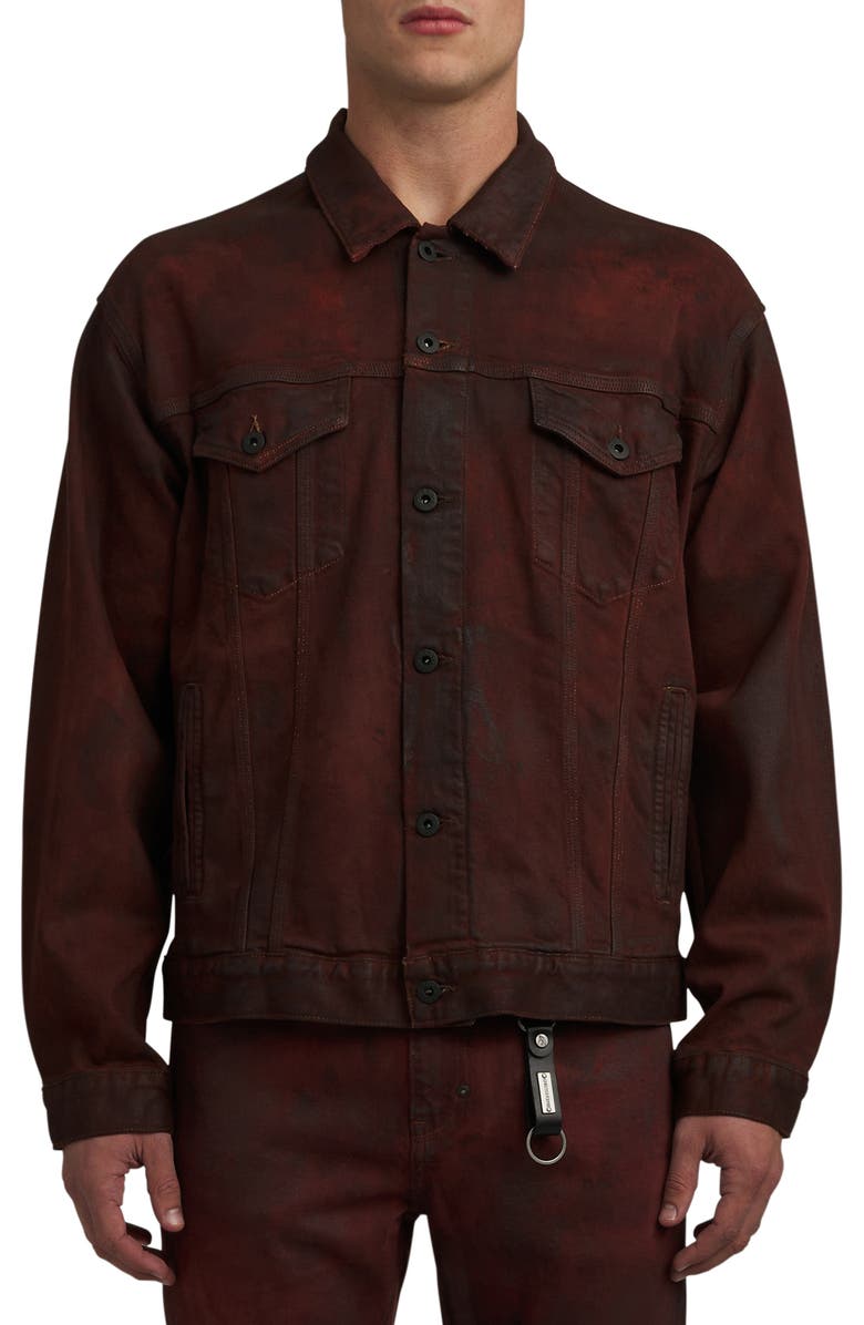 PRPS Crested Butte Cotton Stretch Denim Trucker Jacket, Main, color, 