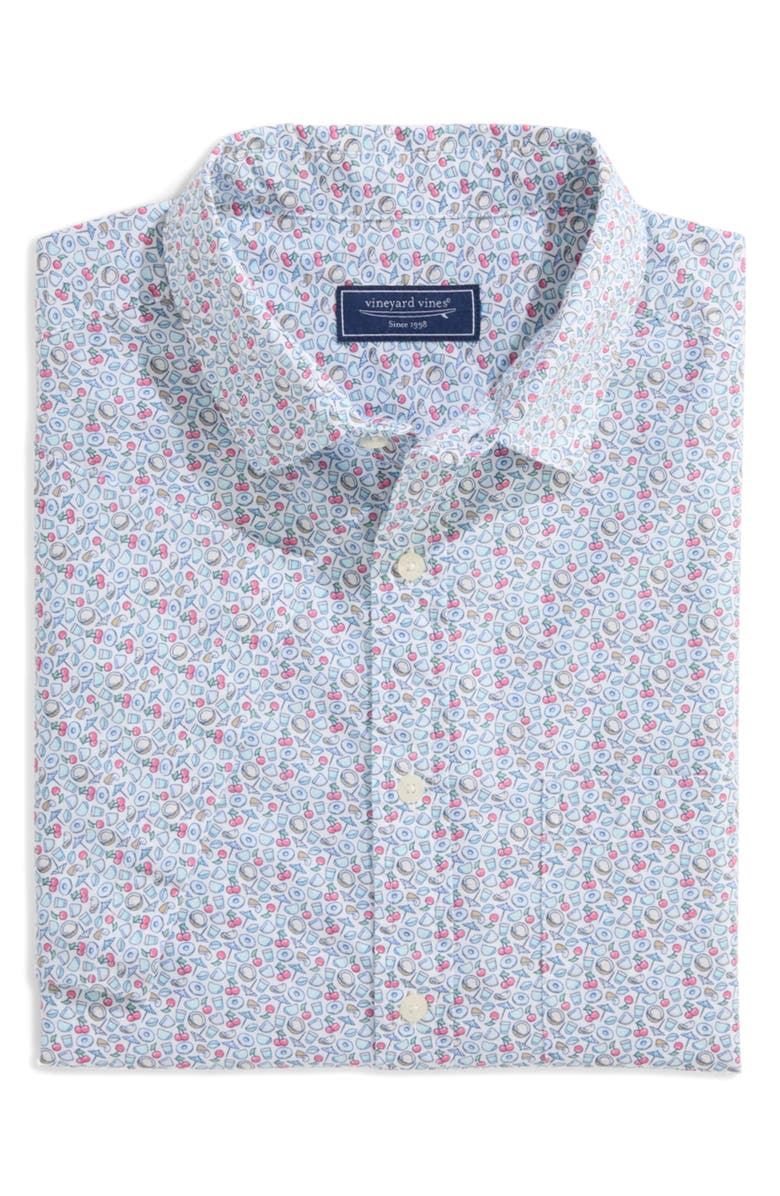 vineyard vines Painkiller Madras Short Sleeve Cotton Button-Up Shirt, Alternate, color, 
