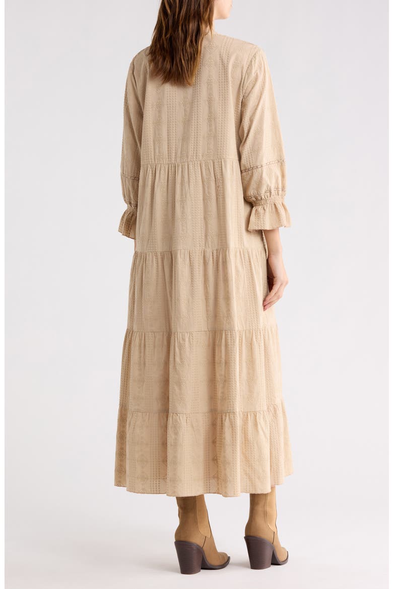 Eyelet Embroidered Maxi Dress, Alternate, color, TAN