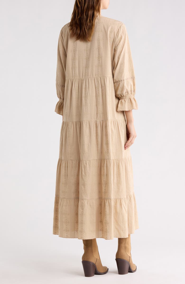 AREA STARS Eyelet Embroidered Maxi Dress, Alternate, color, Tan