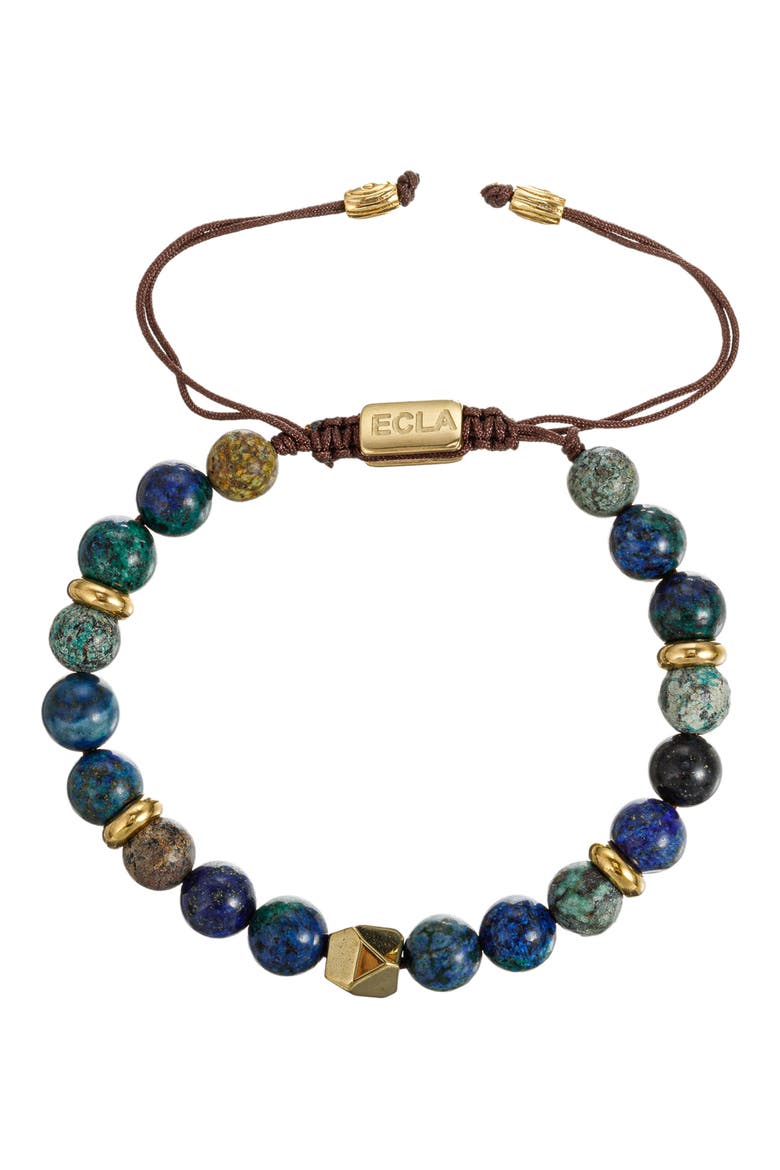 Men's Luca Agate Beaded Slide Bracelet, Main, color, GOLD
