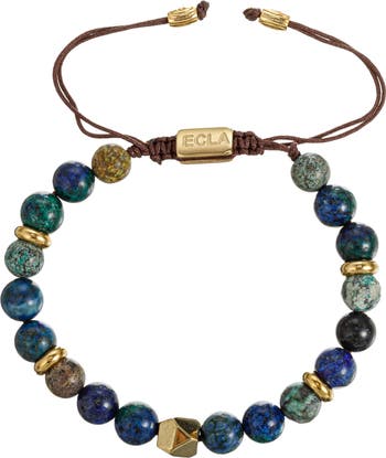 Men's Luca Agate Beaded Slide Bracelet