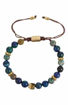 EYE CANDY LOS ANGELES Men's Luca Agate Beaded Slide Bracelet