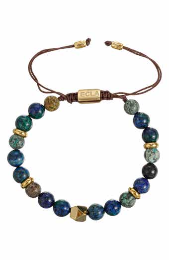 EYE CANDY LOS ANGELES Men's Luca Agate Beaded Slide Bracelet