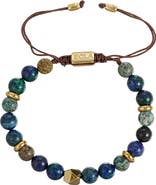 EYE CANDY LOS ANGELES Men's Luca Agate Beaded Slide Bracelet
