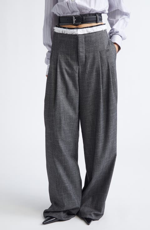 Patsy Pleated Wide Leg Wool Pants