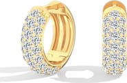 Everlee Pavé Domed Lab Diamond Huggie in 14K Gold
