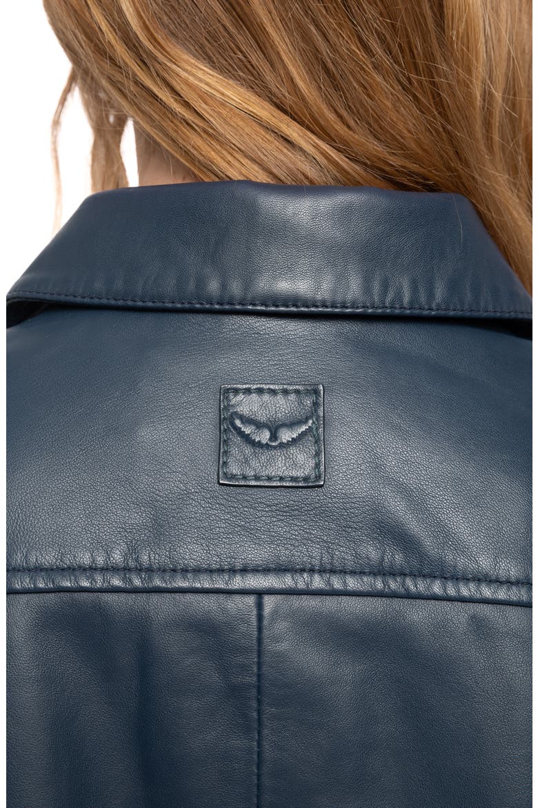 LIamys Leather Jacket, Alternate, color, MARINE