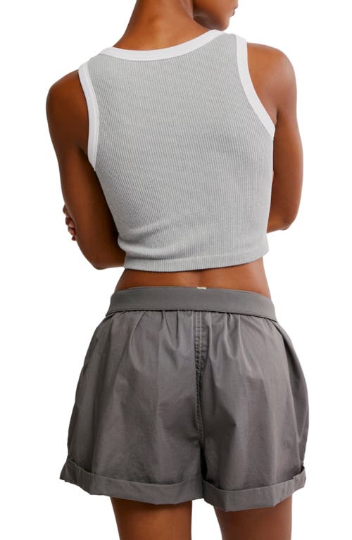 Free People Make It Happen Rib Crop Tank In Gray