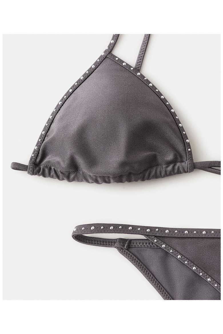 Studded Bikini Top, Alternate, color, GREY