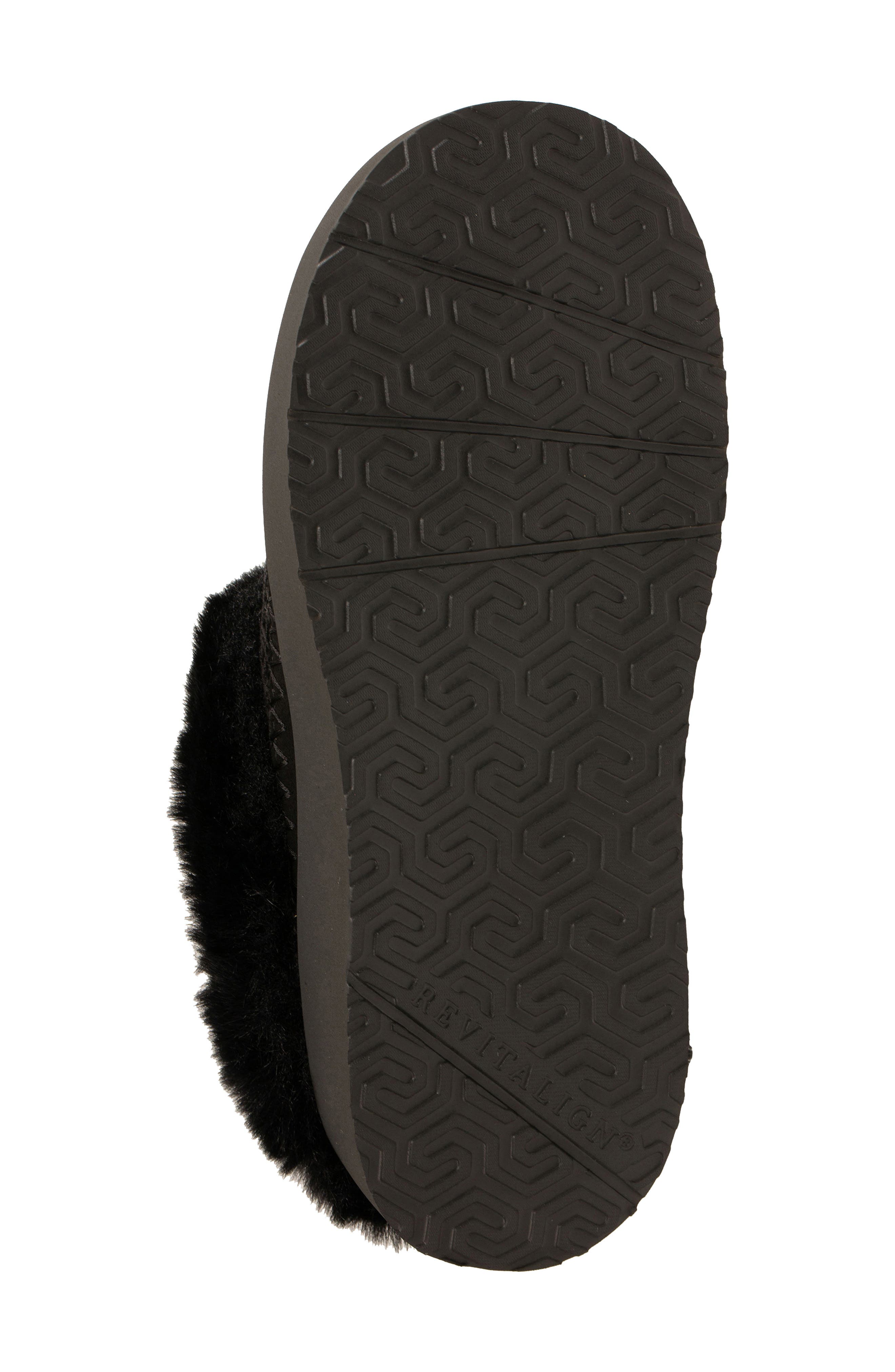 Revitalign Nordic Orthotic Faux Fur Lined Slippers, Alternate, color, Black