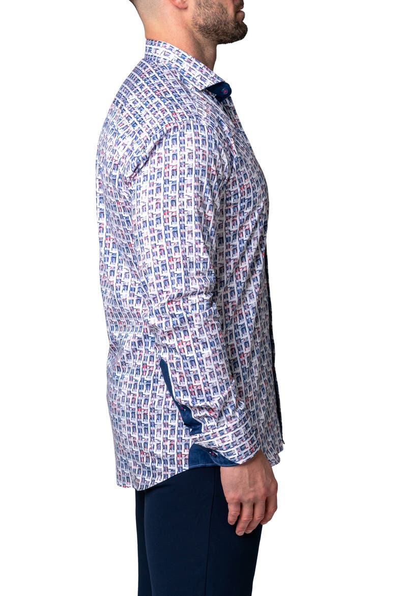 Einstein Spif Blue Button-Up Shirt, Alternate, color, BLUE
