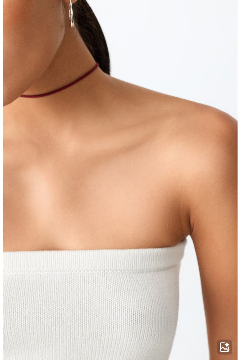 Strapless Cotton Top, Alternate, color, ECRU