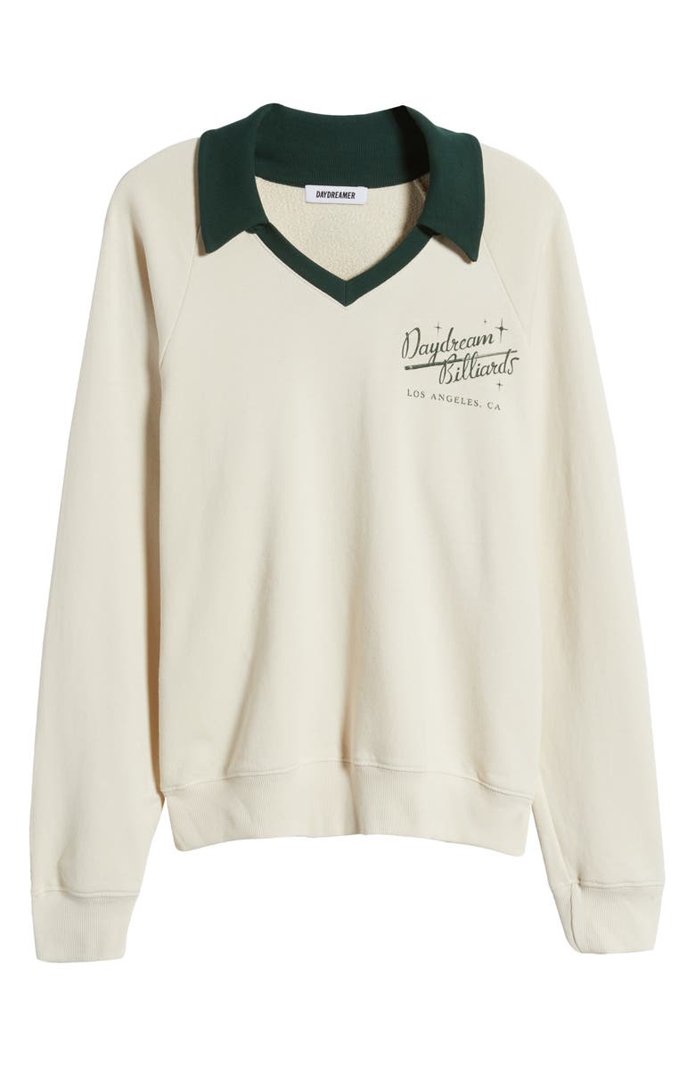 Daydreamer That's Your Cue Johnny Collar Graphic Sweatshirt, Alternate, color,