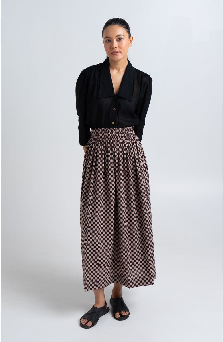 World of Crow Block Printed Black Skirt, Main, color, 