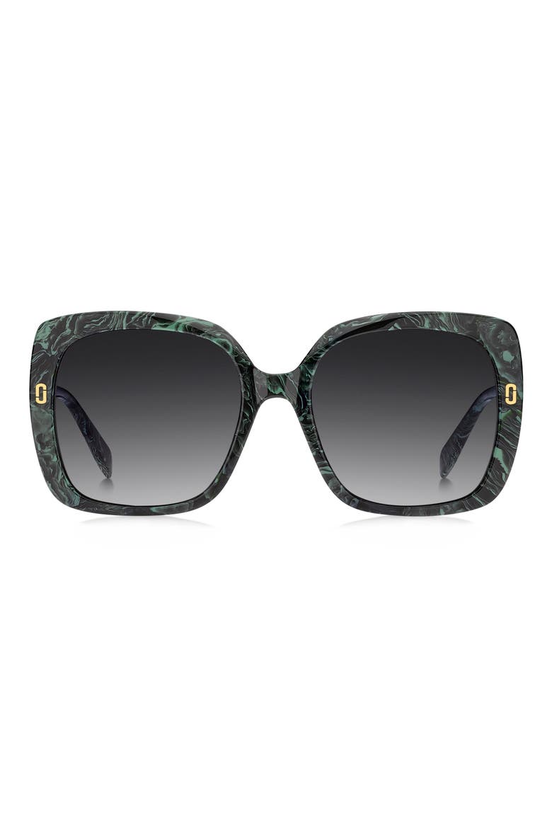 56mm Square Sunglasses, Main, color, MARBLE GREEN/ DARK GREY SF