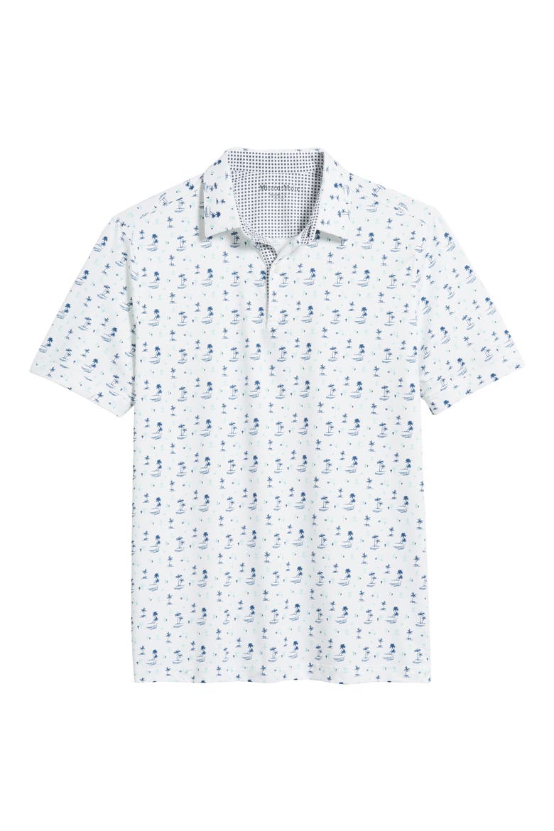Halyard Trim Fit Print Performance Polo, Alternate, color, WHITE LONE CACTI
