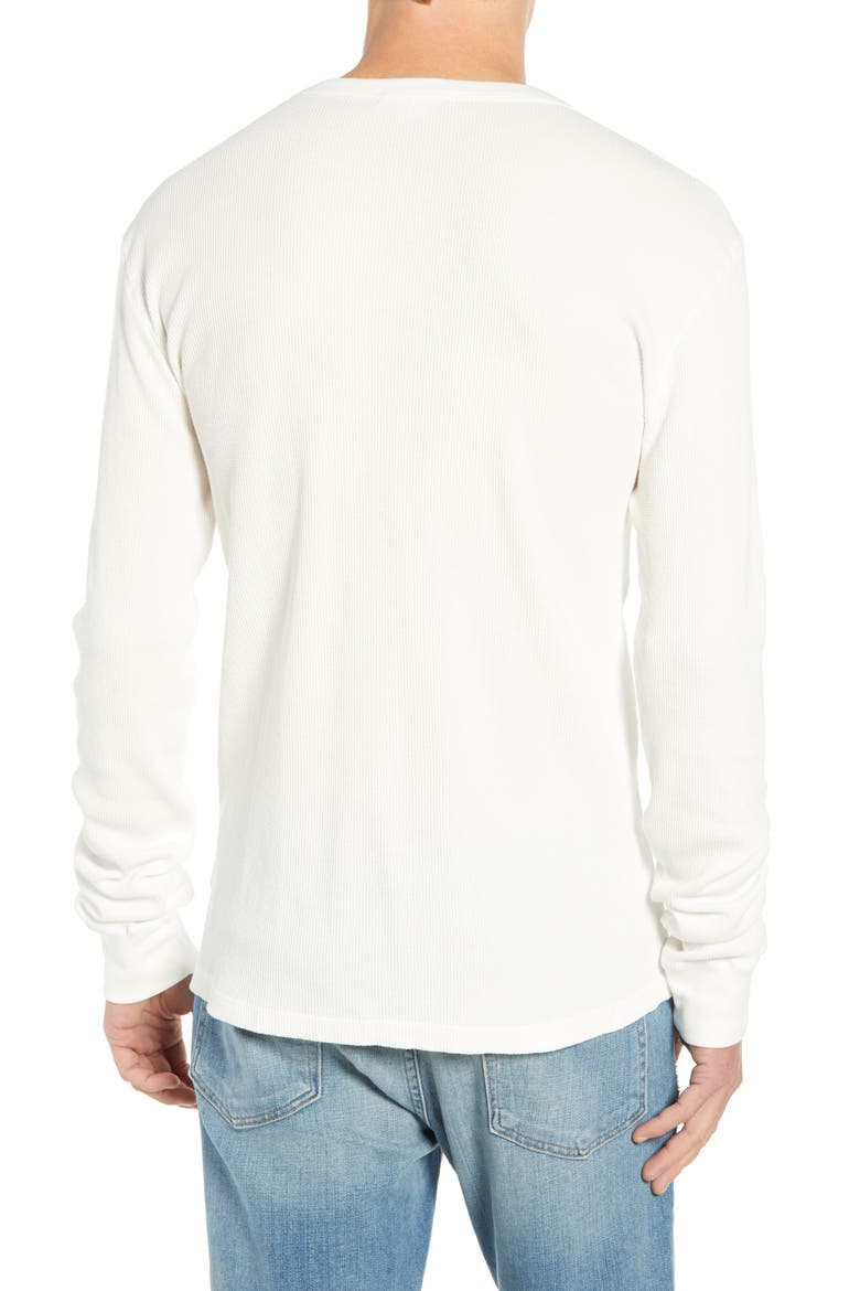 Slim Fit Long Sleeve Waffle Knit Henley, Alternate, color, OFF WHITE