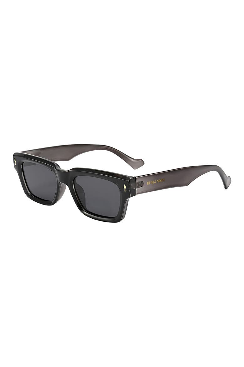 Cole 50mm Polarized Rectangular Sunglasses, Alternate, color, GRAY/ BLACK