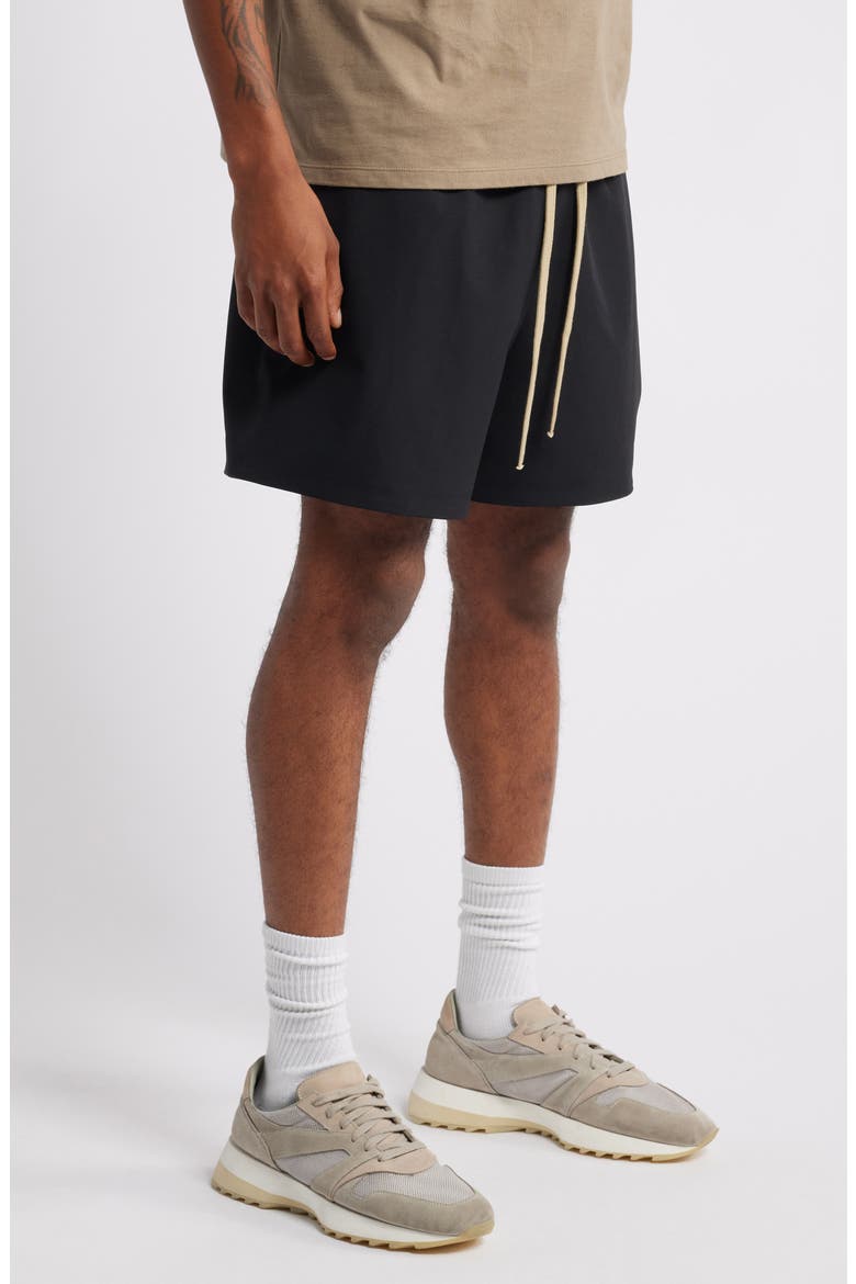 Bonded Drawstring Soccer Shorts, Alternate, color, BLACK