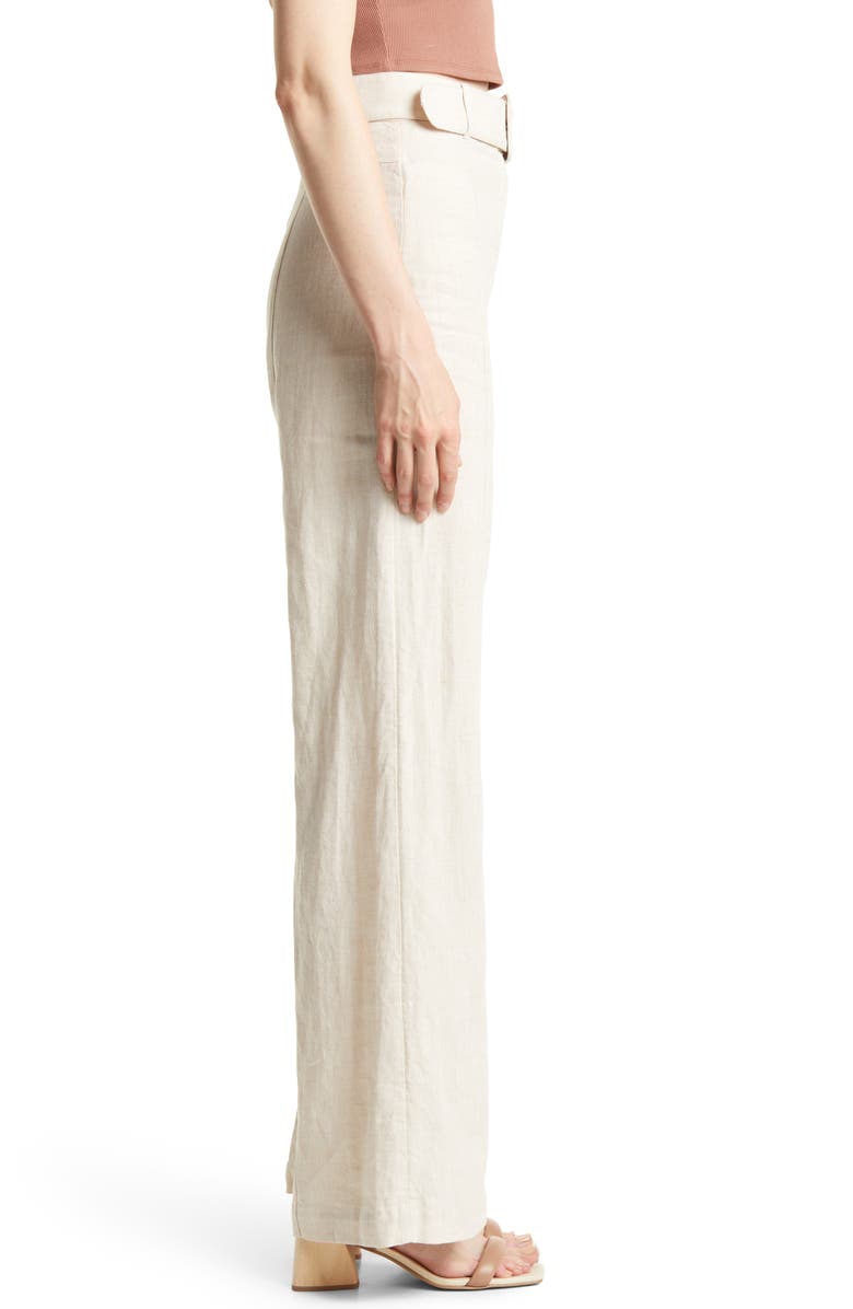 & Other Stories Belted Linen Flare Pants, Alternate, color, Beige