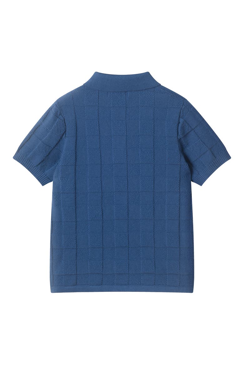Kids' Striped Knit Polo, Alternate, color, NAVY CHECKER