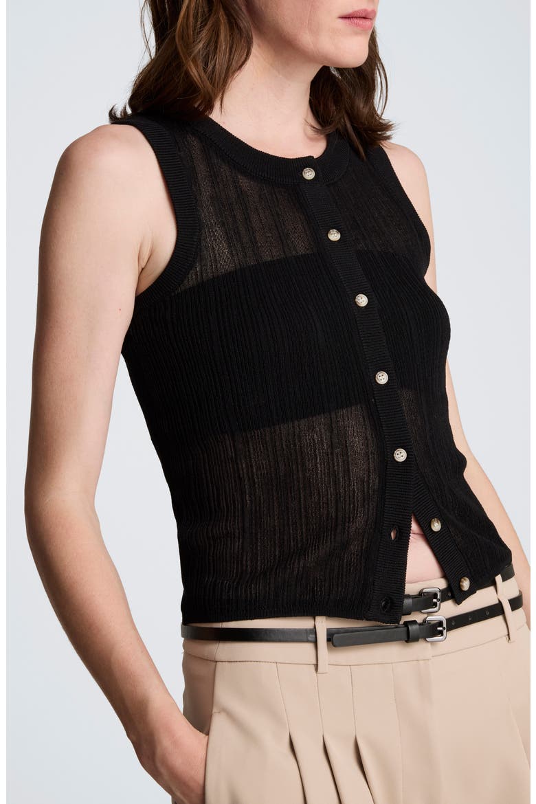 Rib Knit Vest, Alternate, color, BLACK