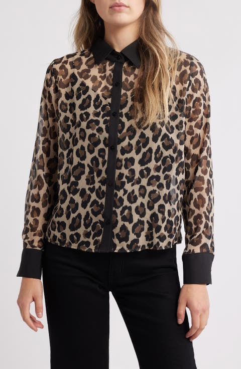 Leo Leopard Spot Button-Up Shirt