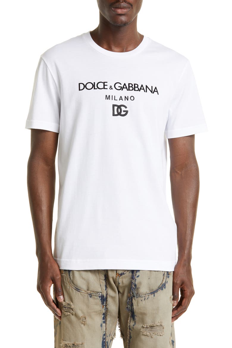 DG Embroidered Logo T-Shirt, Main, color, WHITE