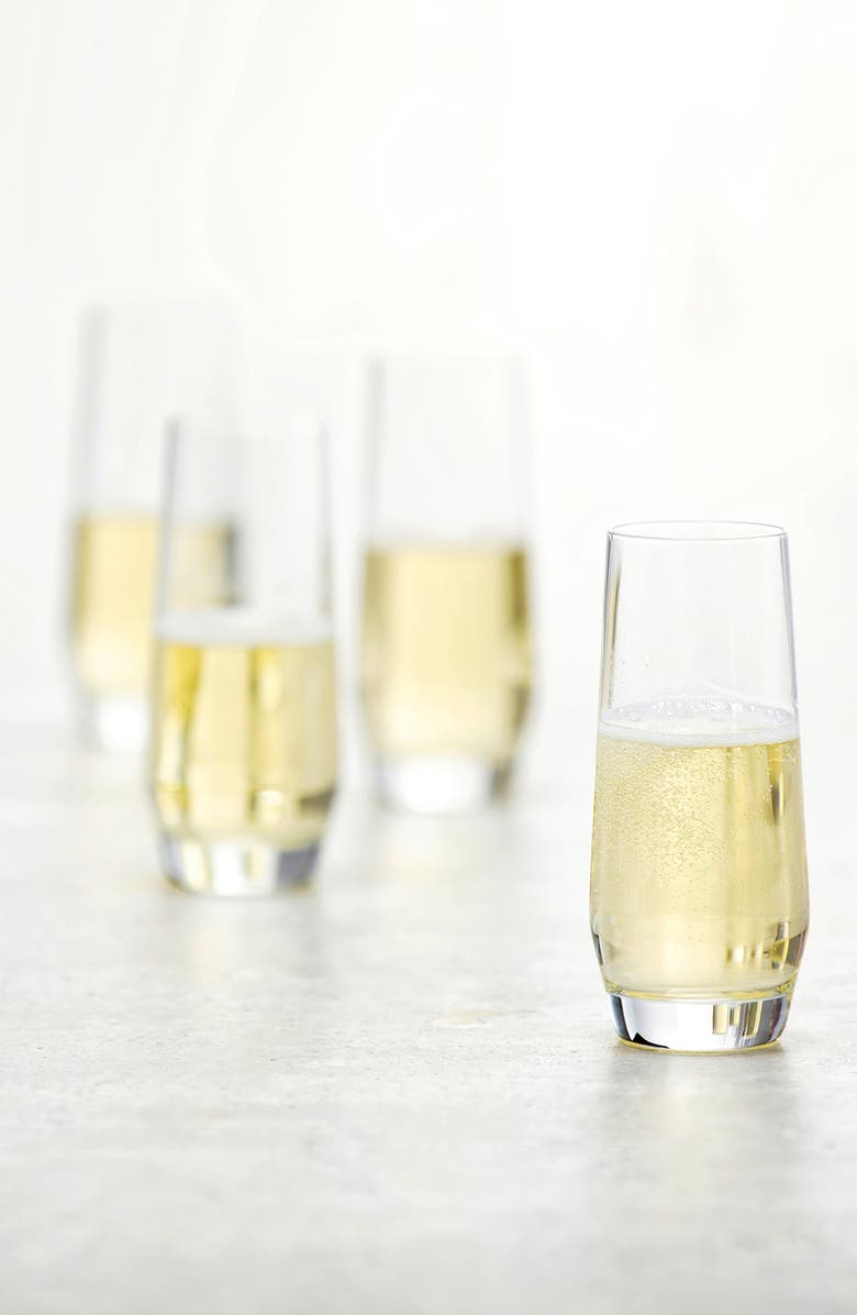 Schott Zwiesel Pure Set of 6 Stemless Champagne Glasses, Alternate, color, Clear