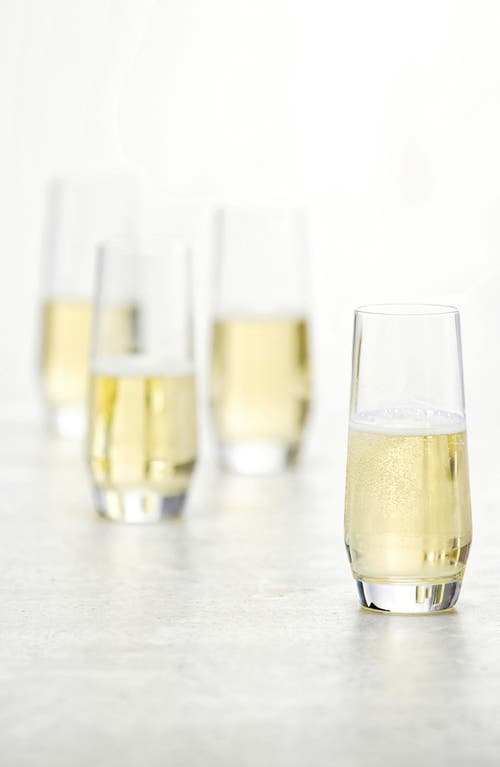 Schott Zwiesel Pure Set Of 6 Stemless Champagne Glasses In Clear