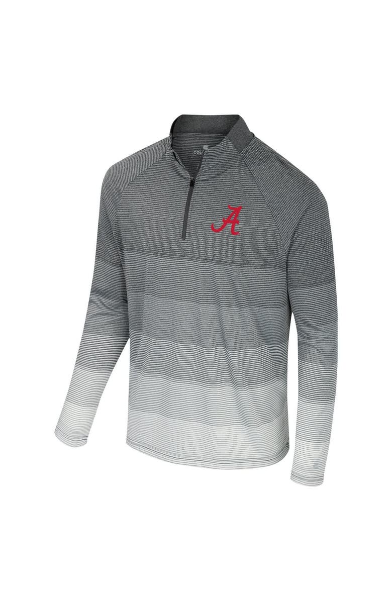 COLOSSEUM Men's Colosseum  Gray Alabama Crimson Tide AI Striped Mesh Quarter-Zip Raglan Windshirt, Alternate, color, Gray