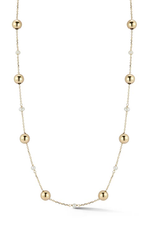Cultured Pearl Station Necklace